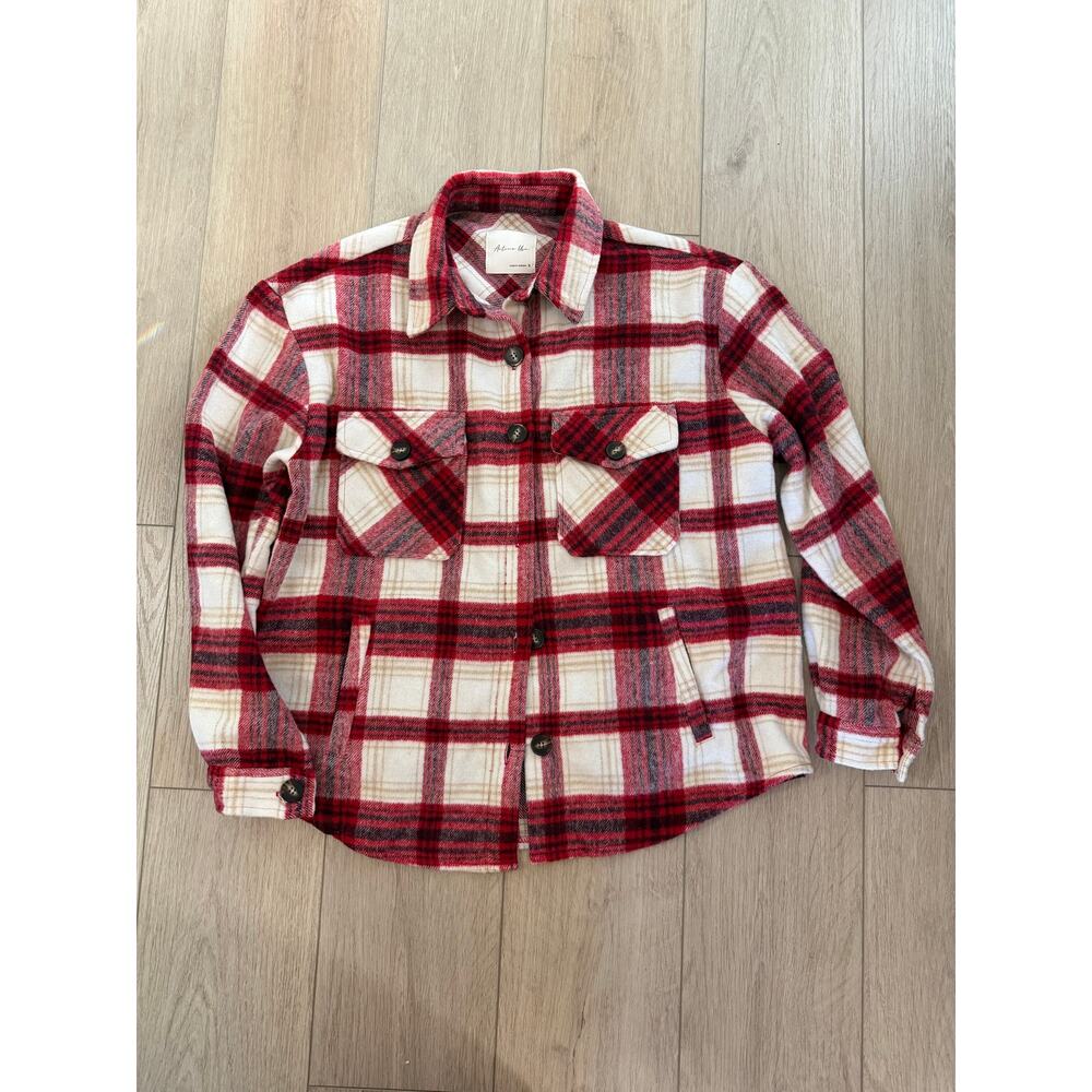 Active USA Women's Red & White Plaid Shacket Sz
Small